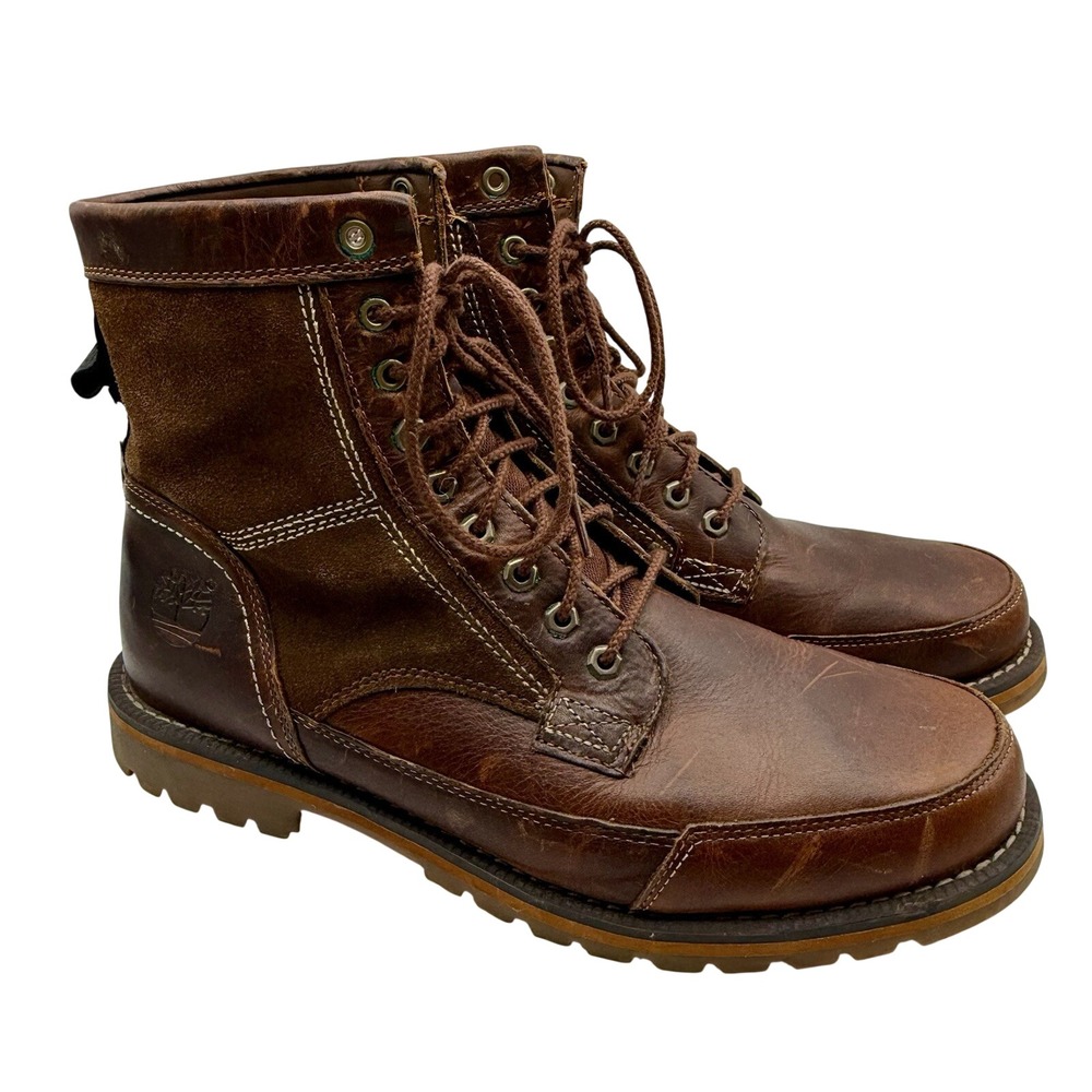 Timberland Larchmont 9709A Lug Mid Boots Men 11 Brown Leather Work Streetwear